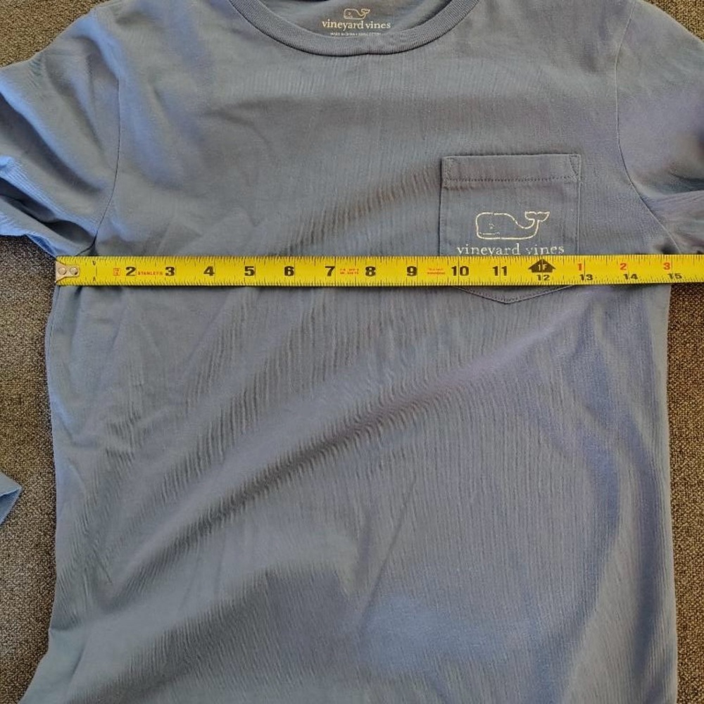 2 Vineyard Vines Boys S 8-10 Long Sleeve Tees - Mint and Sky Blue Logo Pockets - Picture 8 of 14